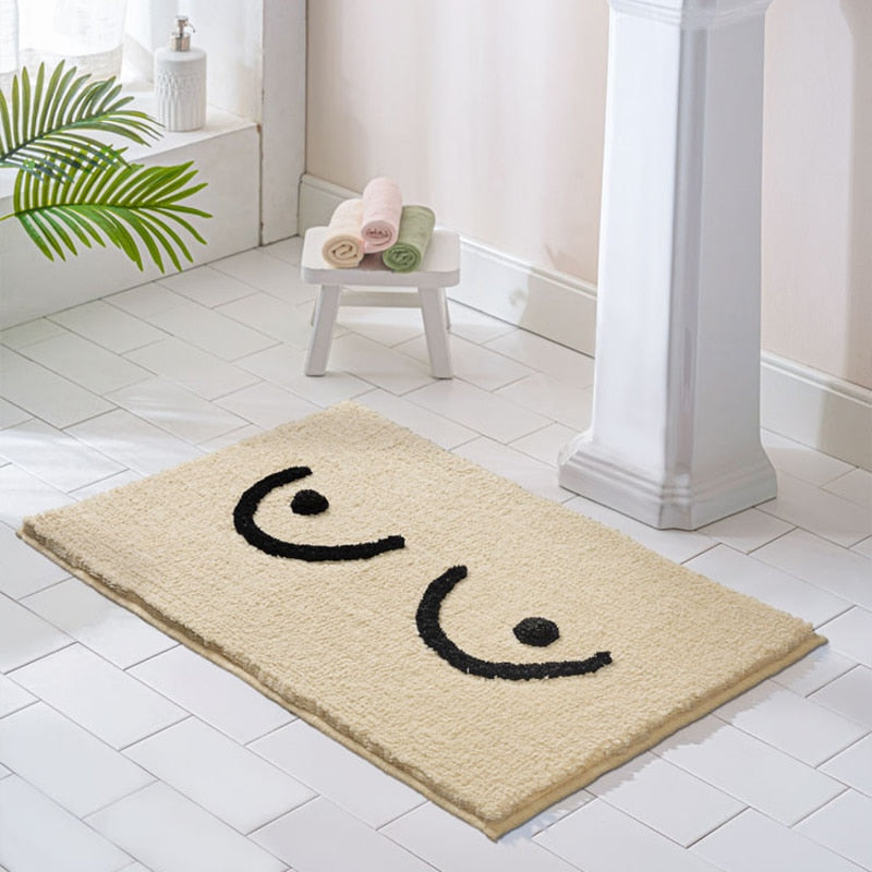 Modern Bosom Bath Mat, soft and absorbent, stylish design, perfect for any bathroom decor, enhances comfort and elegance.