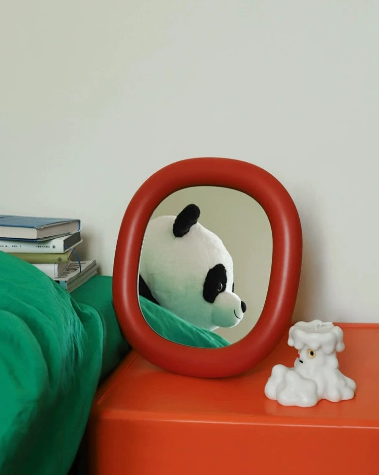 Modern Seeker Mirror - Vibrant Bubble Frame, Desktop or Wall Hanging