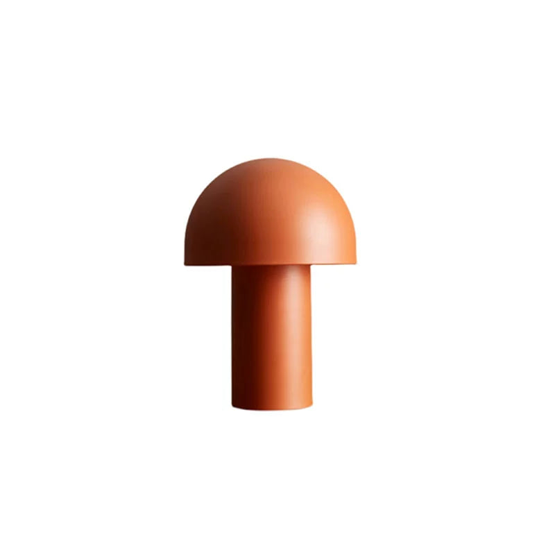 A modern River Table Lamp resembling a mushroom, available in various colorways and sizes, featuring a push-button or dimmer switch, ideal for adding a contemporary accent to any space.