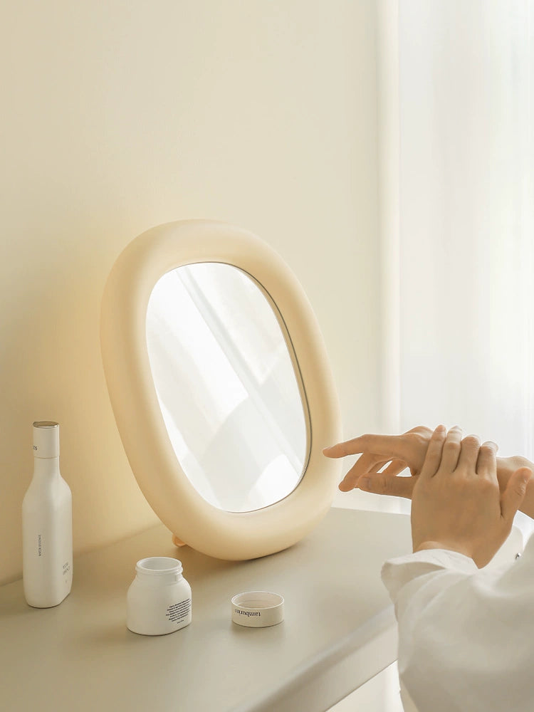 Modern Seeker Mirror - Vibrant Bubble Frame, Desktop or Wall Hanging