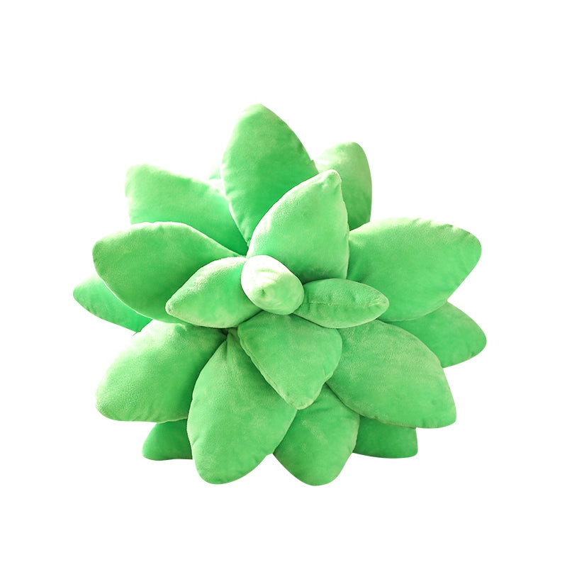 Succulent throw pillow in three shades of green, plush and unique - Domus Forge