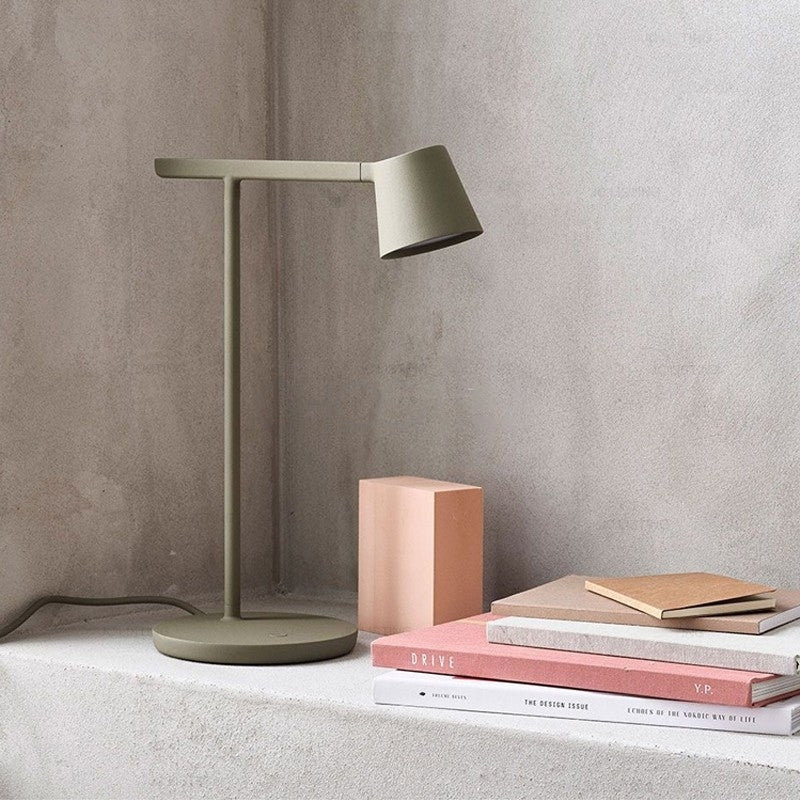 Nehal Table Lamp: Modern, chic, dimmable task lamp in four colorways.
