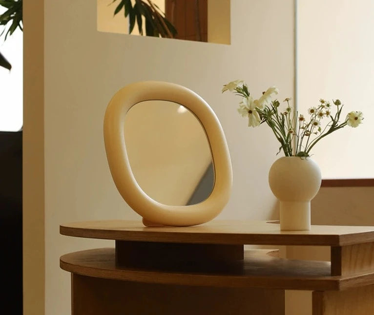 Modern Seeker Mirror - Vibrant Bubble Frame, Desktop or Wall Hanging