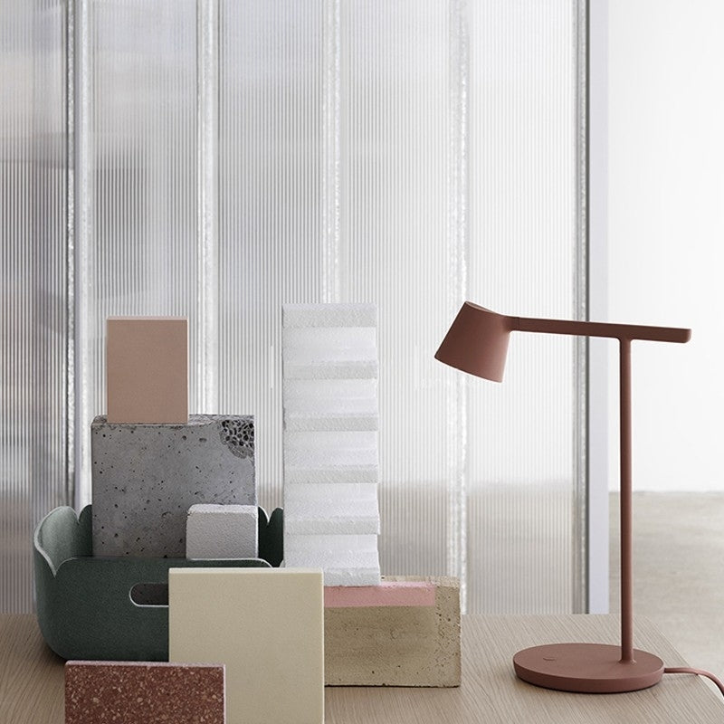 Nehal Table Lamp: Modern, chic, dimmable task lamp in four colorways.