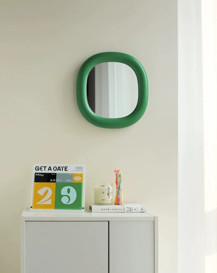Modern Seeker Mirror - Vibrant Bubble Frame, Desktop or Wall Hanging