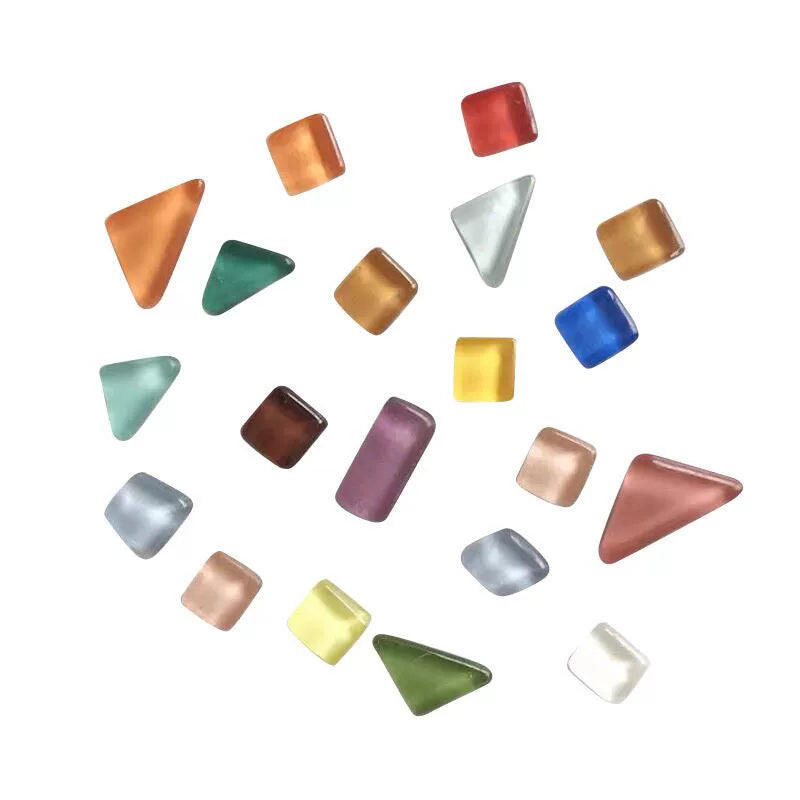 ulia Magnet Set - 20 glass magnets in various shapes and vibrant colors for fridge and office décor. Shop now at Domus Forge.