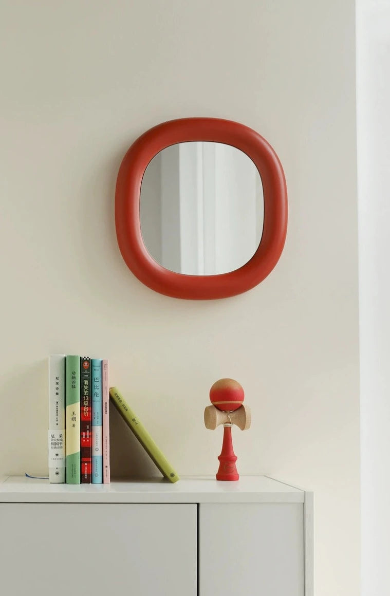 Modern Seeker Mirror - Vibrant Bubble Frame, Desktop or Wall Hanging