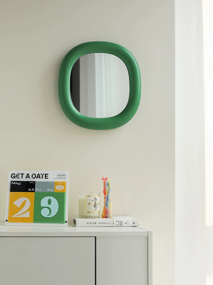 Modern Seeker Mirror - Vibrant Bubble Frame, Desktop or Wall Hanging