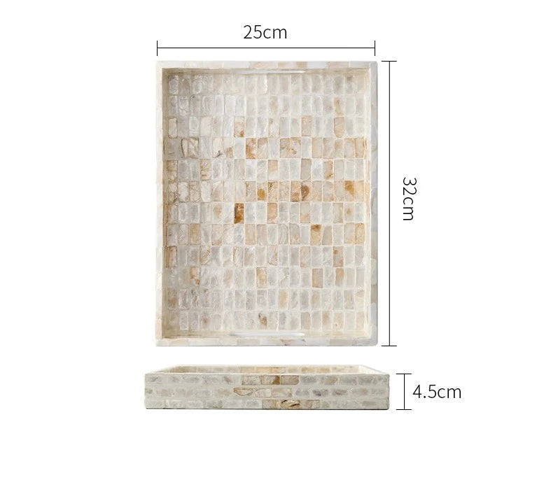 Handmade natural wood shell tray, decorative and functional accent piece for home décor.