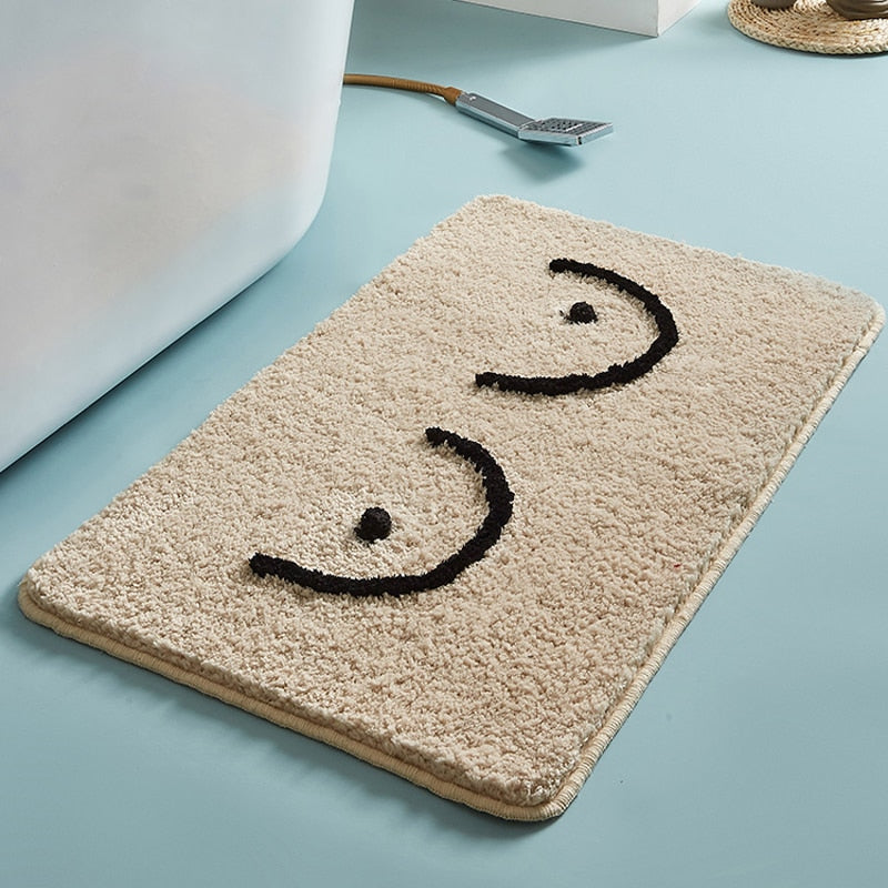 Modern Bosom Bath Mat, soft and absorbent, stylish design, perfect for any bathroom decor, enhances comfort and elegance.