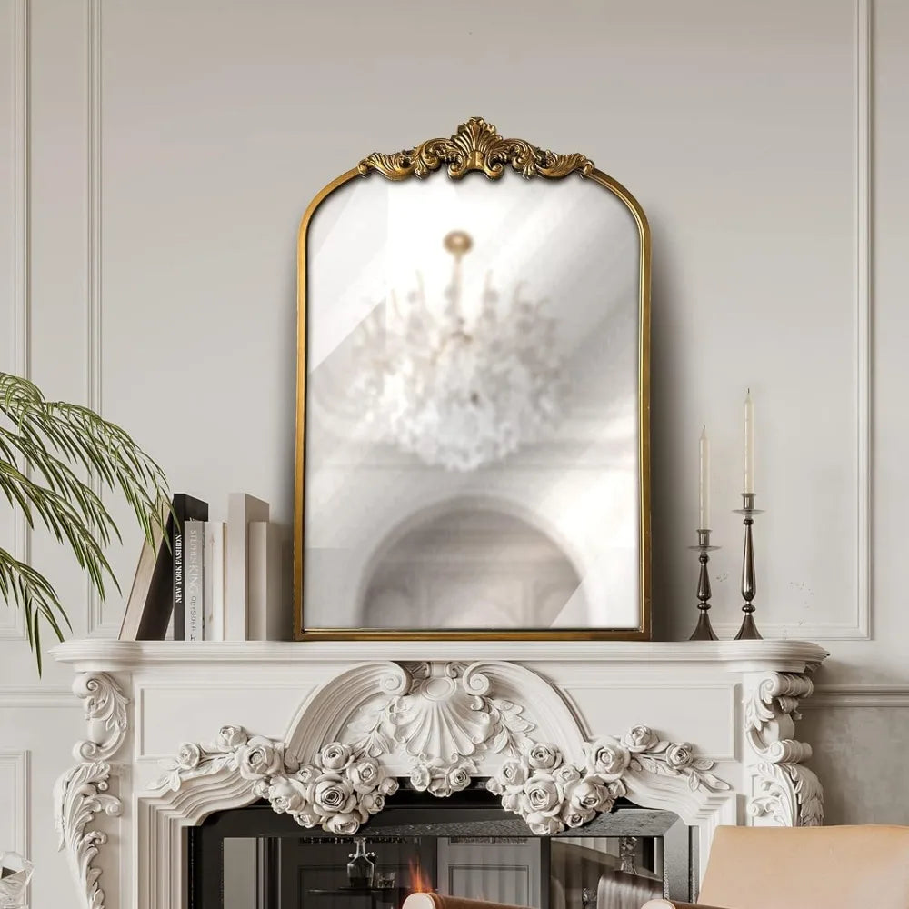 Addison Mirror featuring a vintage-inspired arched design with a sturdy black or brass iron frame. This elegant mirror is perfect for home décor enthusiasts, adding a touch of classic charm and sophistication to any room. Ideal for enhancing entryways, living rooms, or bedrooms, it serves both functional and decorative purposes.
