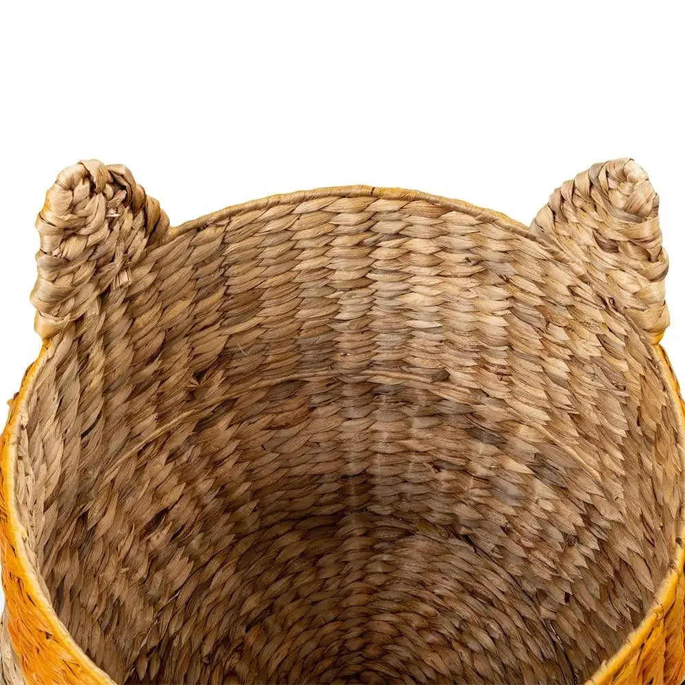 Joe Fox Storage Basket Set – set of two wicker baskets in a charming fox shape with orange accents, perfect for organizing toys, blankets, and household essentials.