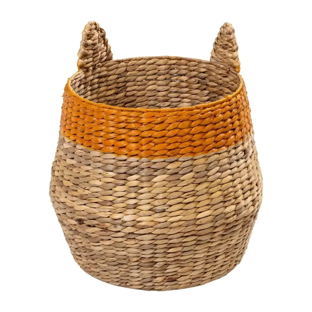 Joe Fox Storage Basket Set – set of two wicker baskets in a charming fox shape with orange accents, perfect for organizing toys, blankets, and household essentials.