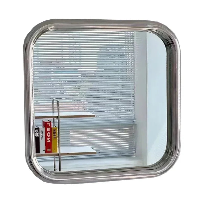 Uri Mirror – square mirror with rounded corners, vibrant colorways, and a retro-inspired design, available in small (60x60 cm) and large (80x80 cm) sizes.