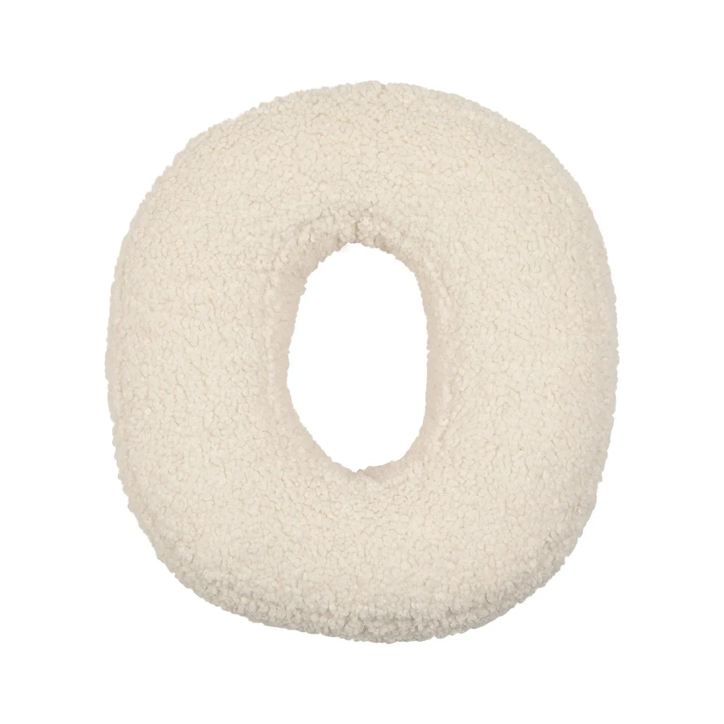 Yeats Throw Pillow – soft lambswool alphabet-shaped pillow in neutral beige, perfect for nurseries, playrooms, and kids' rooms as a cozy and educational accent.