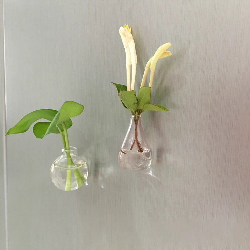 Pru Mini Vase Magnets – set of 8 ceramic mini vases with unique designs, perfect for decorating magnetic surfaces and holding tiny flowers or herbs.