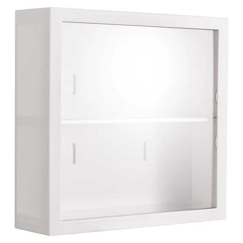 Vix Display Case, white durable plastic with acrylic door, perfect for organizing and showcasing collectibles and kids' toys.