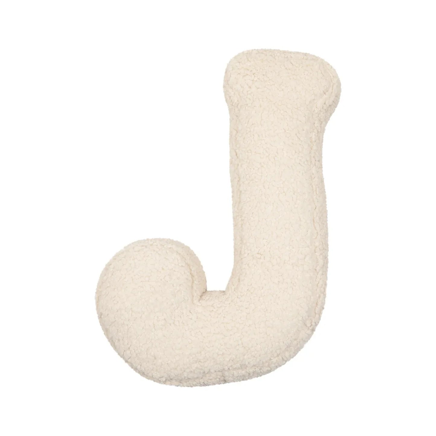 Yeats Throw Pillow – soft lambswool alphabet-shaped pillow in neutral beige, perfect for nurseries, playrooms, and kids' rooms as a cozy and educational accent.