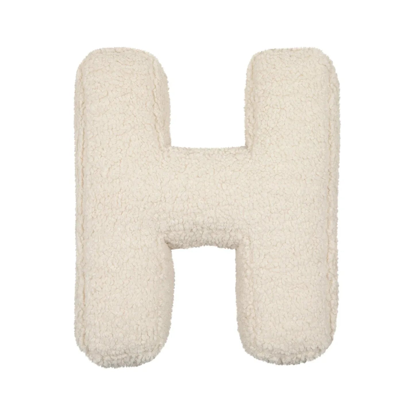 Yeats Throw Pillow – soft lambswool alphabet-shaped pillow in neutral beige, perfect for nurseries, playrooms, and kids' rooms as a cozy and educational accent.