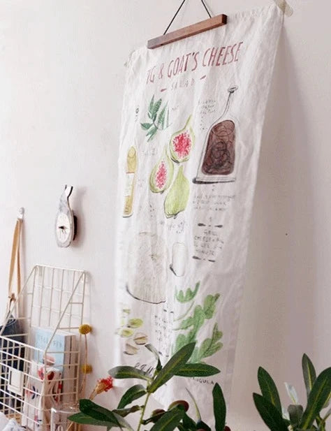 Cotton kitchen towel with printed classic Italian and sweet recipes, measures 45 x 60 cm, absorbent and decorative for your kitchen.