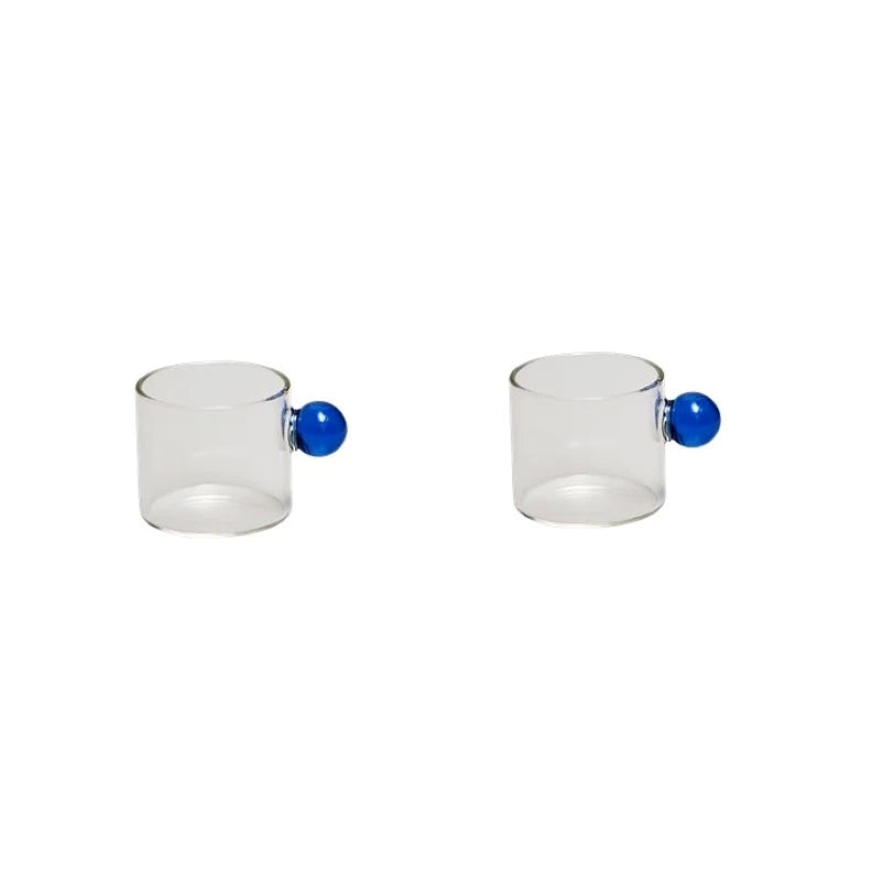 Chic Donella Espresso Cups featuring colored glass ball detail, 3.7 oz (110ml) capacity. Minimalist design in various colors for a stylish coffee experience.