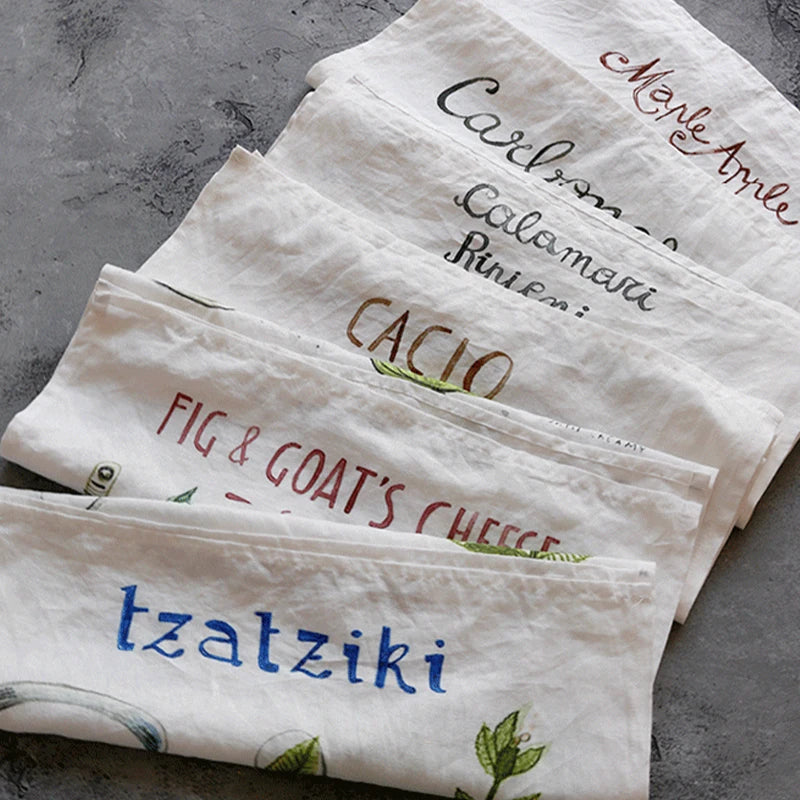 Cotton kitchen towel with printed classic Italian and sweet recipes, measures 45 x 60 cm, absorbent and decorative for your kitchen.