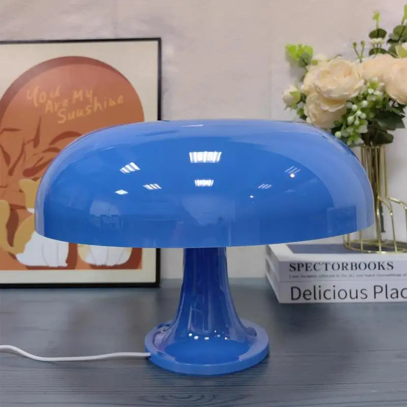 Bright modern acrylic table lamp in mushroom shape, available in various colorways - Domus Forge