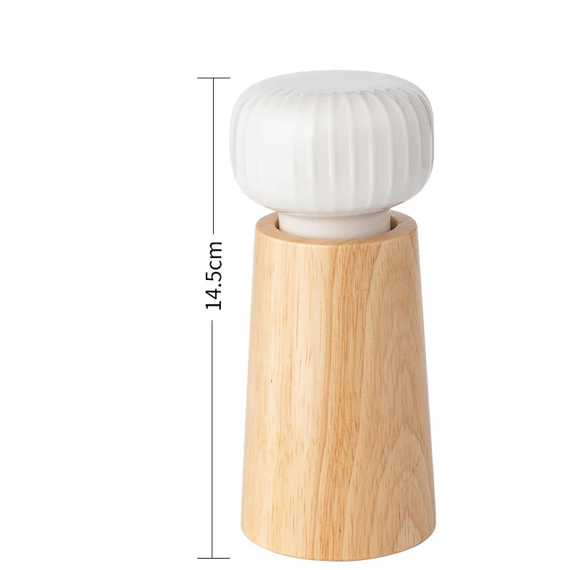 Ugalde Salt & Pepper Mill – elegant rubberwood and ceramic mills in white or indigo, featuring adjustable coarse and fine grinding, available in two sizes for a stylish kitchen upgrade.
