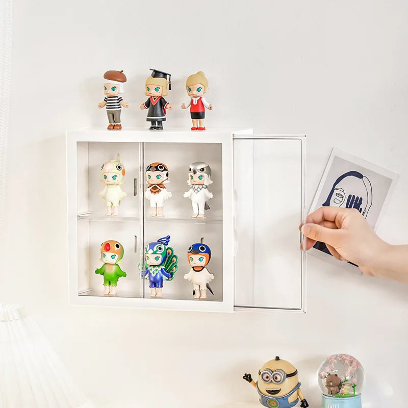 Vix Display Case, white durable plastic with acrylic door, perfect for organizing and showcasing collectibles and kids' toys.