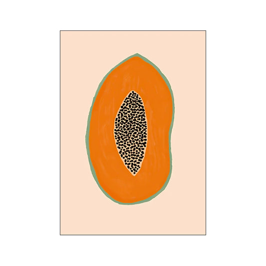 Vibrant Tropi Fruit Wall Art - Orange Papaya, Green Papaya, Tropical Canvas Décor